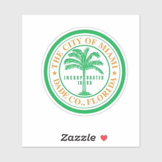 Embleem van Miami, Florida Vinyl Sticker (Vel)