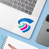 Embleem van Minamisatsuma, Kagoshima, Japan Sticker (Laptop met iPhone)