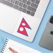 Embleem van Nepal Sticker (Laptop met iPhone)