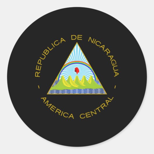 Embleem van Nicaragua Ronde Sticker (Voorkant)