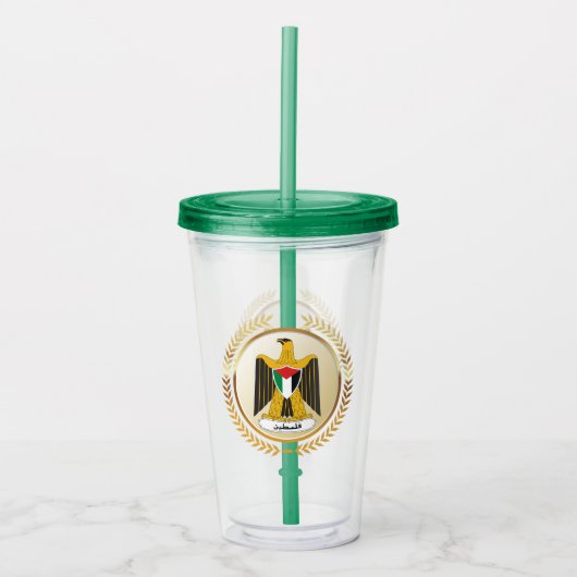 Embleem van Palestina Acryl Drinkbeker (Voorkant)