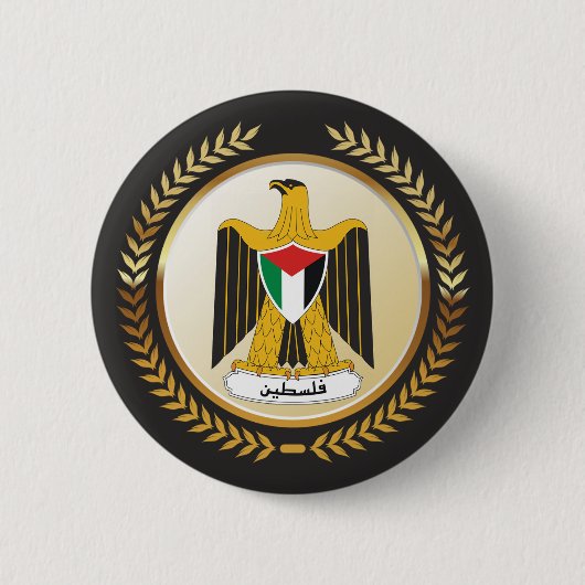 Embleem van Palestina Ronde Button 5,7 Cm (Voorkant)
