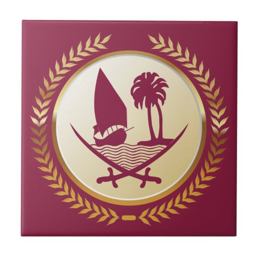 Embleem van Qatar Tegeltje (Voorkant)