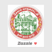 Embleem van Salem, Tamil Nadu, India Sticker (Vel)
