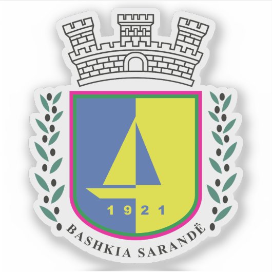 Embleem van Sarandë, Albanië Sticker (Voorkant)