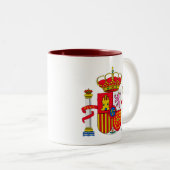 embleem van Spanje Tweekleurige Koffiemok (Voorkant rechts)