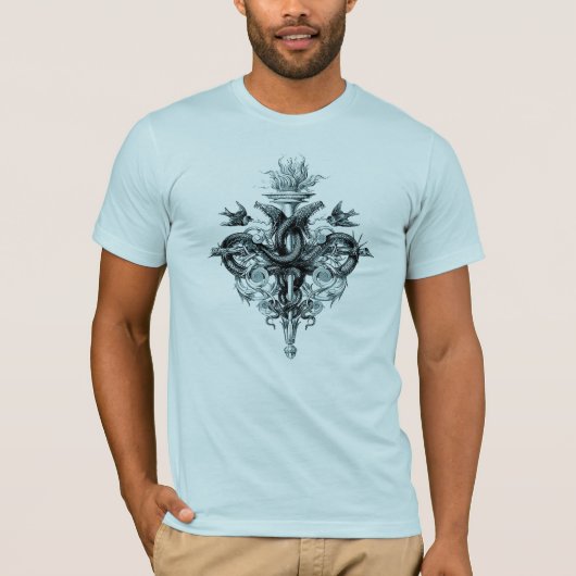 Embleem van T-shirt met balans en elementen (Voorkant)