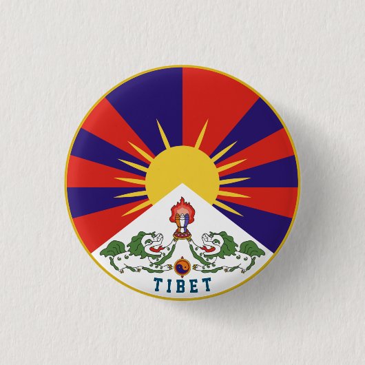 Embleem van Tibet Ronde Button 3,2 Cm (Voorkant)