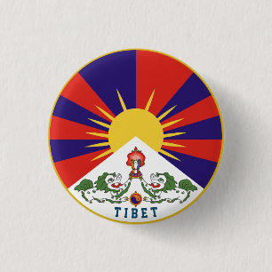 Embleem van Tibet Ronde Button 3,2 Cm