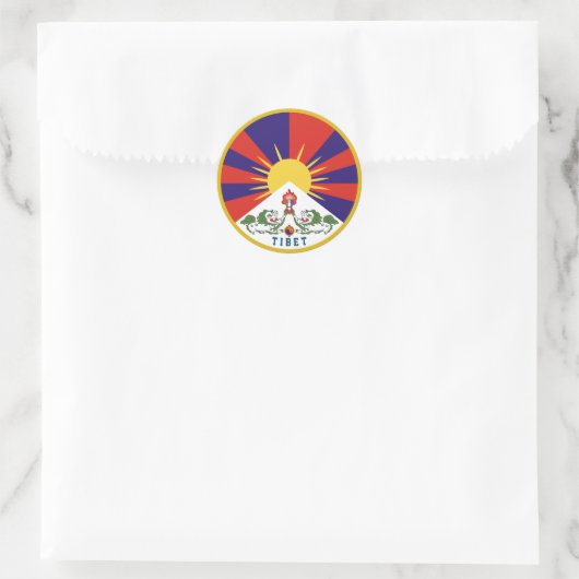 Embleem van Tibet Ronde Sticker (Tas)