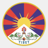 Embleem van Tibet Ronde Sticker (Voorkant)