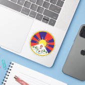 Embleem van Tibet Sticker (Laptop met iPhone)