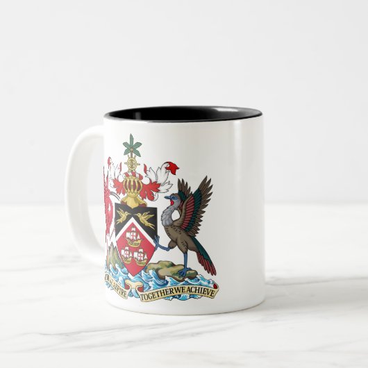 embleem van trinidad en tobago tweekleurige koffiemok (Voorkant links)