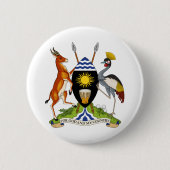 embleem van uganda ronde button 5,7 cm (Voorkant)