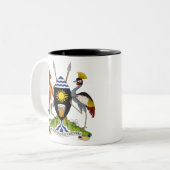 embleem van uganda tweekleurige koffiemok (Voorkant links)