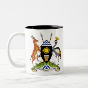 embleem van uganda tweekleurige koffiemok