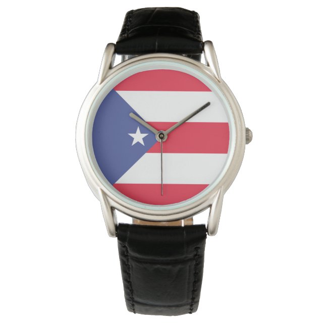 Embleem vlag van Puerto Rico Horloge (Voorkant)