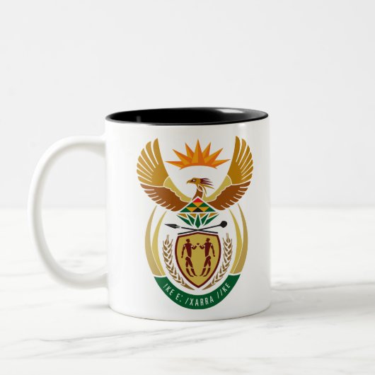 embleem zuid - afrika tweekleurige koffiemok (Links)