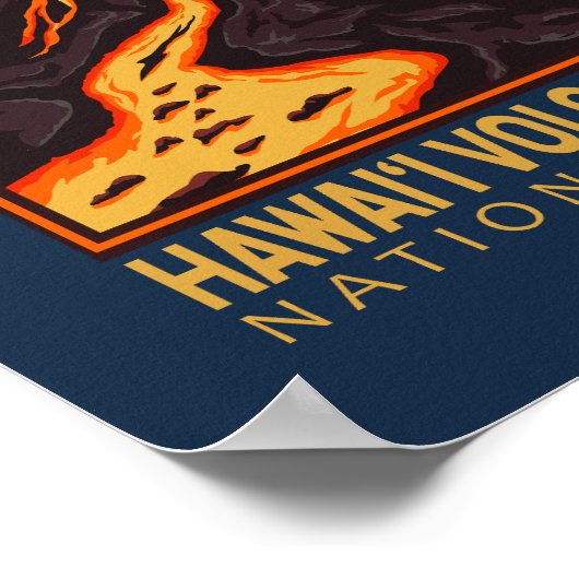  Emblem in het Nationaal Park Hawaii Volcanoes Poster (Hoek)