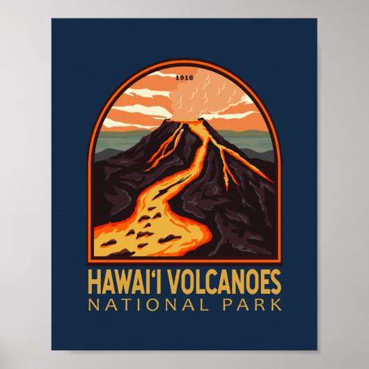  Emblem in het Nationaal Park Hawaii Volcanoes Poster (Voorkant)