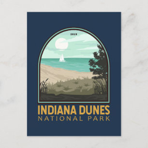  Emblem in het Nationaal Park Indiana Dunes Briefkaart
