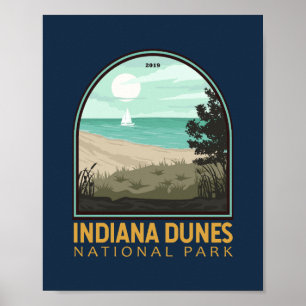 Emblem in het Nationaal Park Indiana Dunes Poster