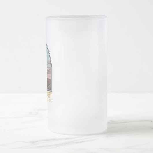 Emblem in het Nationaal Park Petrified Forest Matglas Bierpul (Center)