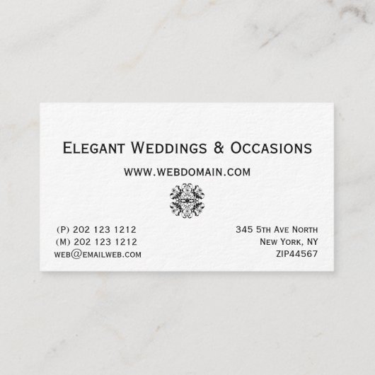  Emblem Motif Memorable Event Planner Visitekaartje (Achterkant)