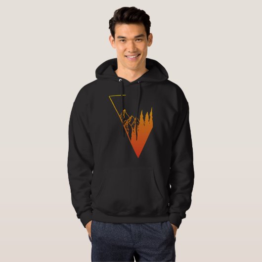 Emblem mountain panorama and forest  easy going fa hoodie (Voorkant volledig)