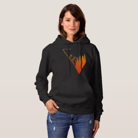 Emblem mountain panorama and forest  easy going fa hoodie (Voorkant volledig)