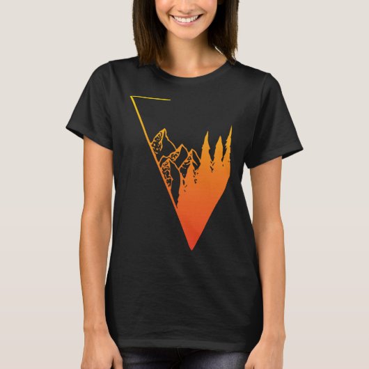 Emblem mountain panorama and forest  easy going fa t-shirt (Voorkant)