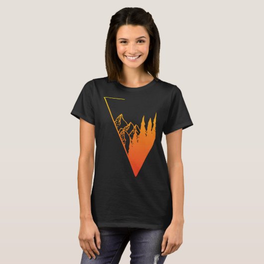 Emblem mountain panorama and forest  easy going fa t-shirt (Voorkant volledig)