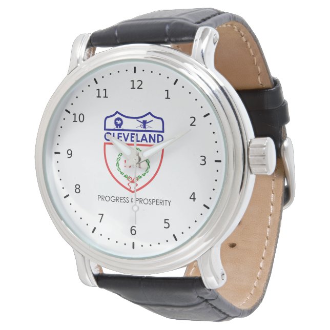 Emblem of Cleveland, Ohio Horloge (Gekanteld)