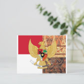 Emblem of Indonesia - Garuda Pancasila Batik Flag Briefkaart (Staand voorkant)