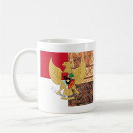 Emblem of Indonesia - Garuda Pancasila Batik Flag Koffiemok