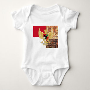 Emblem of Indonesia - Garuda Pancasila Batik Flag Romper