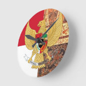 Emblem of Indonesia - Garuda Pancasila  Batik Flag Ronde Klok (Hoek)
