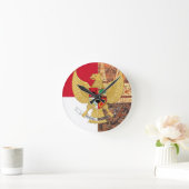 Emblem of Indonesia - Garuda Pancasila  Batik Flag Ronde Klok (Huis)