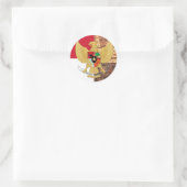 Emblem of Indonesia - Garuda Pancasila Batik Flag Ronde Sticker (Tas)