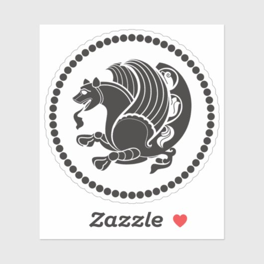 Emblem of the Sasanian Empire (Simurgh), Iran Sticker (Vel)