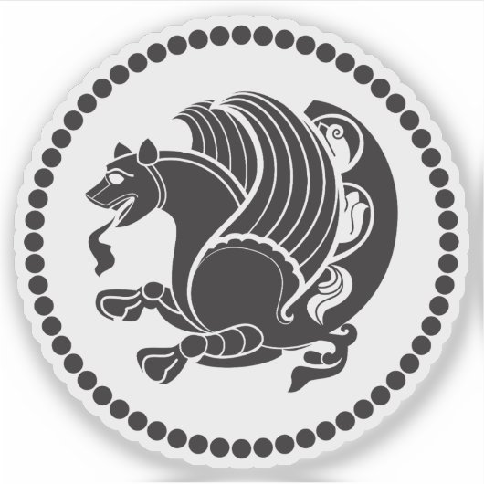 Emblem of the Sasanian Empire (Simurgh), Iran Sticker (Voorkant)