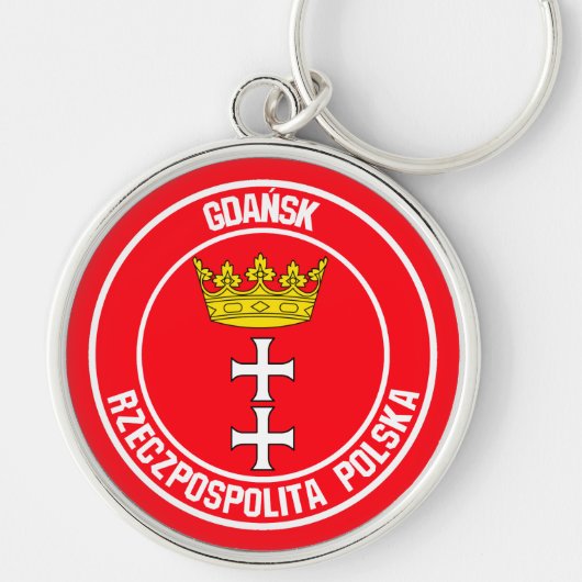 Emblem van de Gdańsk-ronde Sleutelhanger (Voorkant)