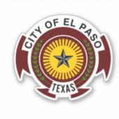 Emblem van El Paso, Texas Vinyl Sticker (Voorkant)