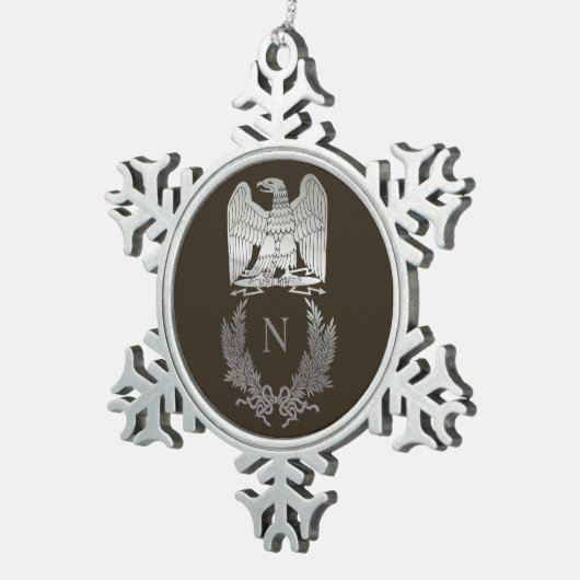 Emblem van Napoleon Bonaparte Tin Sneeuwvlok Ornament (Rechts)