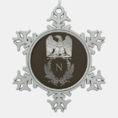 Emblem van Napoleon Bonaparte Tin Sneeuwvlok Ornament (Voorkant)