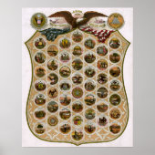 Emblemen van de Verenigde Staten 1876 Poster (Voorkant)