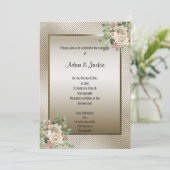 EMBOSS METALLIC BRONZE EUCALYPTUS FLORAL WEDING KAART (Staand voorkant)