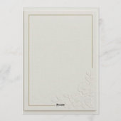 Embossed Art Deco Floral Wedding Kaart (Achterkant)