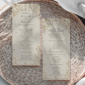 Embossed Baroque Ivory Wedding Program Programmakaart