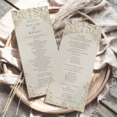 Embossed Baroque Ivory Wedding Program Programmakaart